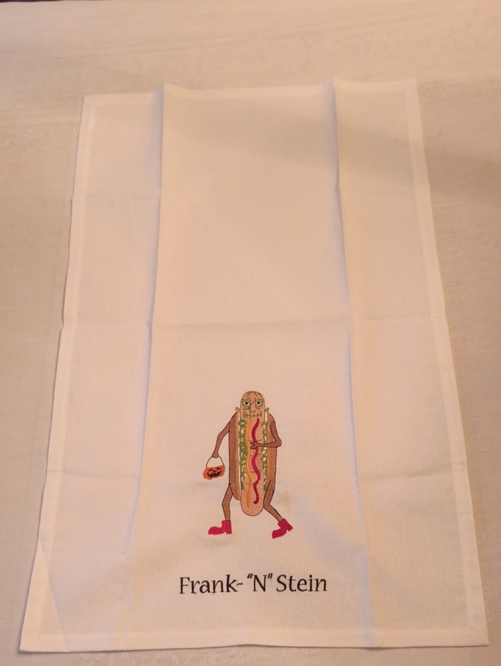 Frank-N-Stein Hotdog Halloween Tea Towel - Picture 10 of 11